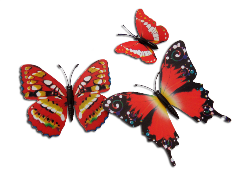 Červený motýl s 3D efektem