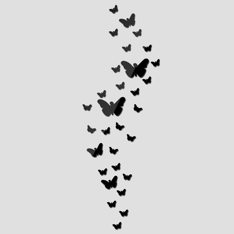 Dekorativní motýli 3 rozměrů - černé