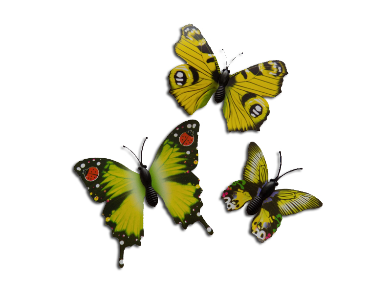 Žlutý žíhaný motý s 3D