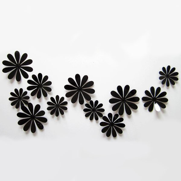 Černý 3D květ