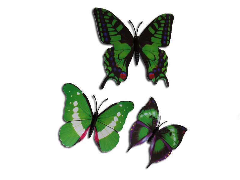 Zelený motýl s 3D efektem