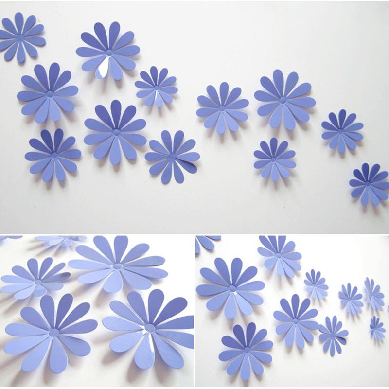 Modré 3D květ