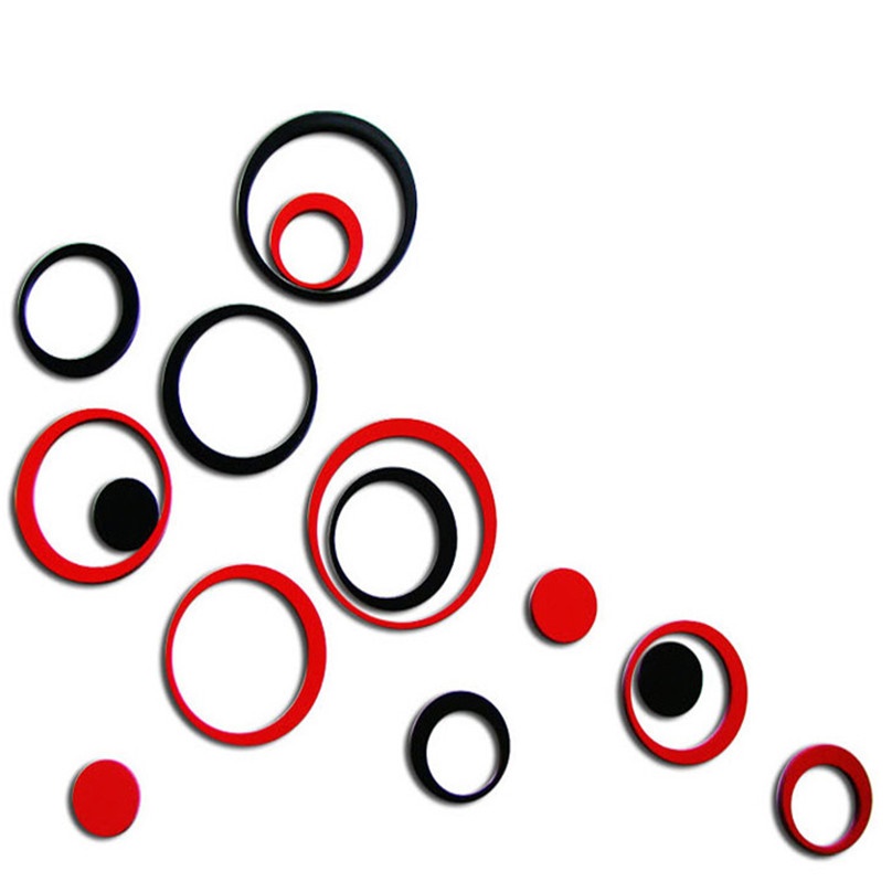 Nástěnná dekorace 3D Kruh červený