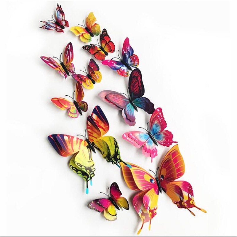 Duhový dvoukřídlý motýl s 3D efektem